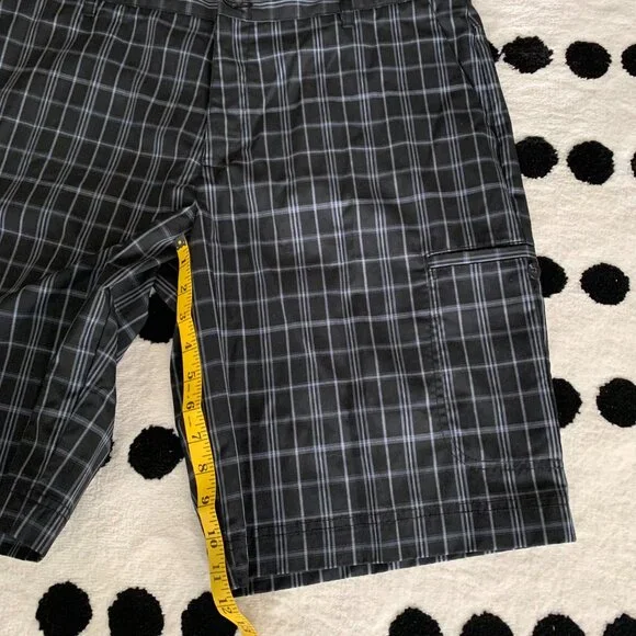 Adidas Plaid Striped Flat Front Cargo Casual Shorts - Picture 10 of 10